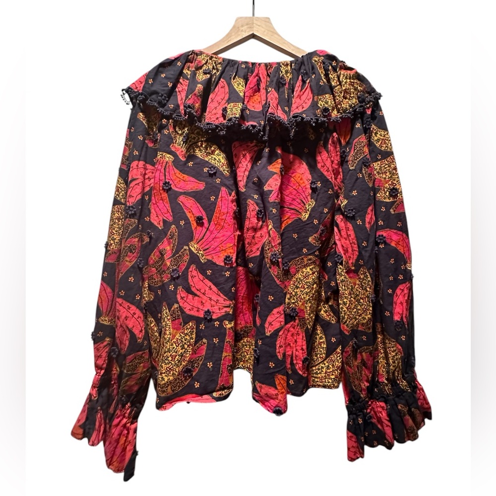 FARM Rio Patchwork Bananas Blouse Size Large - Picture 9 of 10